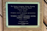 Award plaque, Wyomong County Business Recognition